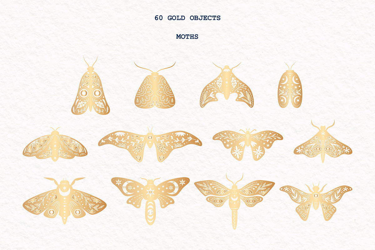 Mystic Moth | Vector collection, a Decorative Illustration by katieromanoff_art (Photo 7 of 22)