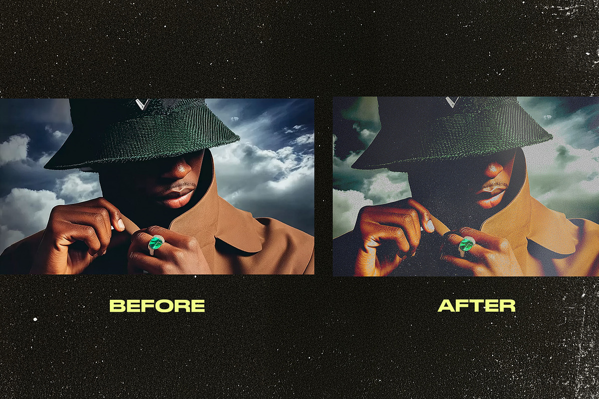70 Film Grain + Glow Effect PSD Pack, a Texture Graphic by Lostkids (Photo 9 of 15)