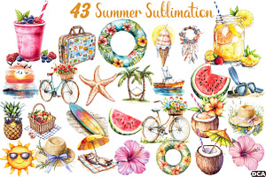 Hand-drawn Summer Sublimation, an Illustration by DreamCafeArt