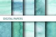 Mint Watercolor Paper Backgrounds, a Texture Graphic by Naty Art (Thumbnail 4 of 9)