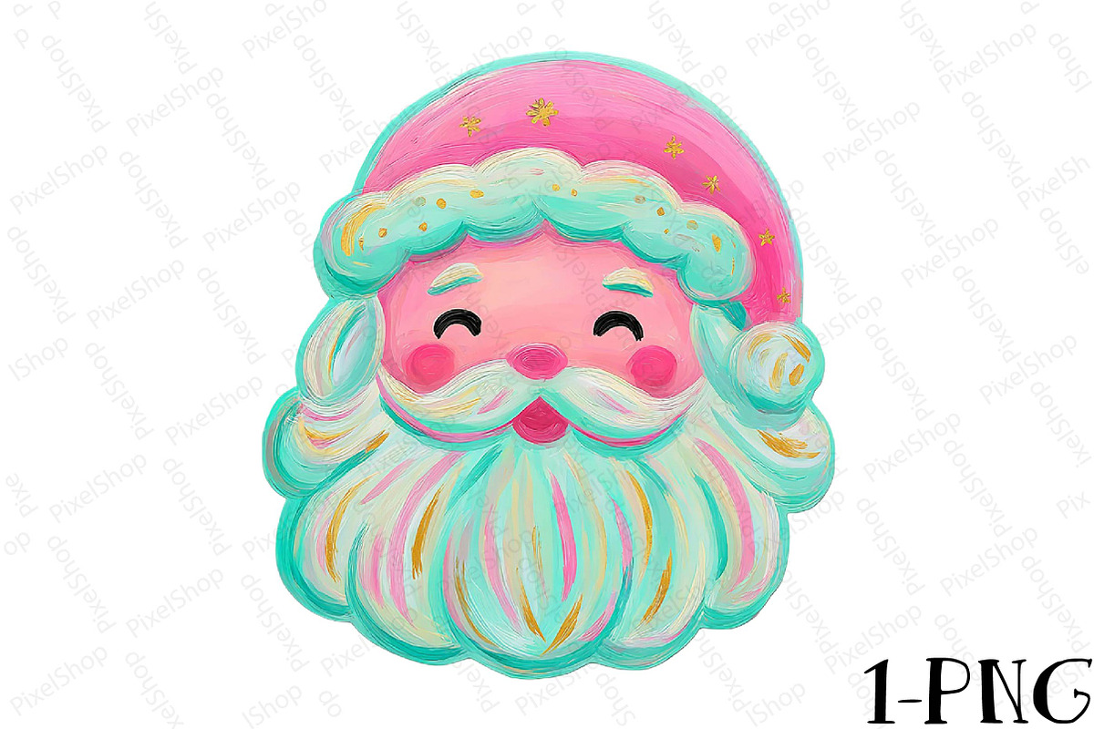 Cute Retro Christmas Santa Face Desi, an Illustration by DreamPrint404 (Photo 1 of 7)