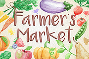 Watercolor Fruits & Veggies, a Graphic by Foxtail Pine Studio (Thumbnail 1 of 4)