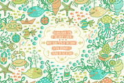 Pattern with underwater life, a Pattern Graphic by Markovka (Thumbnail 1 of 4)