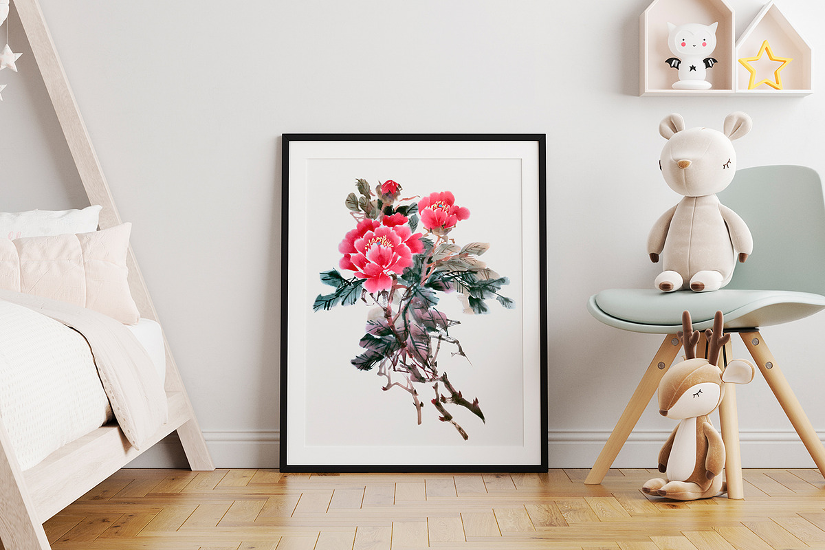 Chinese painting - peony flowers, a Decorative Illustration by ViktoriArt (Photo 6 of 7)