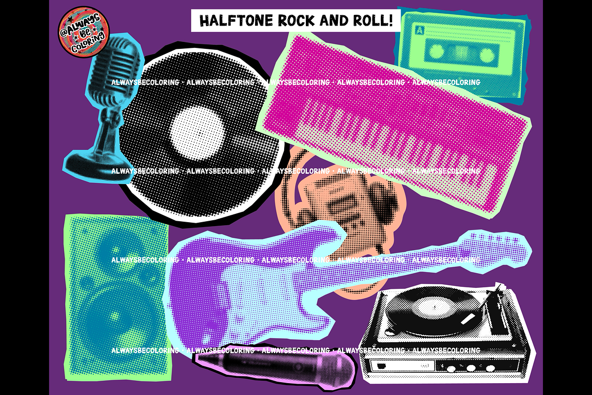 Procreate Halftone Photo Collage Set, a Brush Add-On by AlwaysBeColoring (Photo 6 of 13)