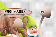 Garden Gnomes PNG Clipart Set, a Seasonal Illustration by Art by Angele G (Thumbnail 3 of 4)