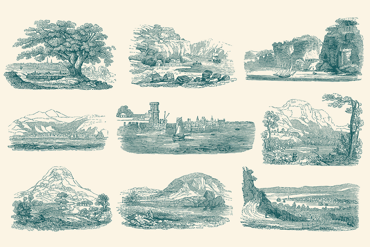 Vintage Landscape Illustrations, an Illustration by Graphic Goods (Photo 14 of 18)