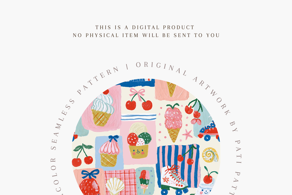 Cute Ice Cream Seamless Pattern, a Pattern Graphic by Pati Charm Studio (Photo 4 of 6)