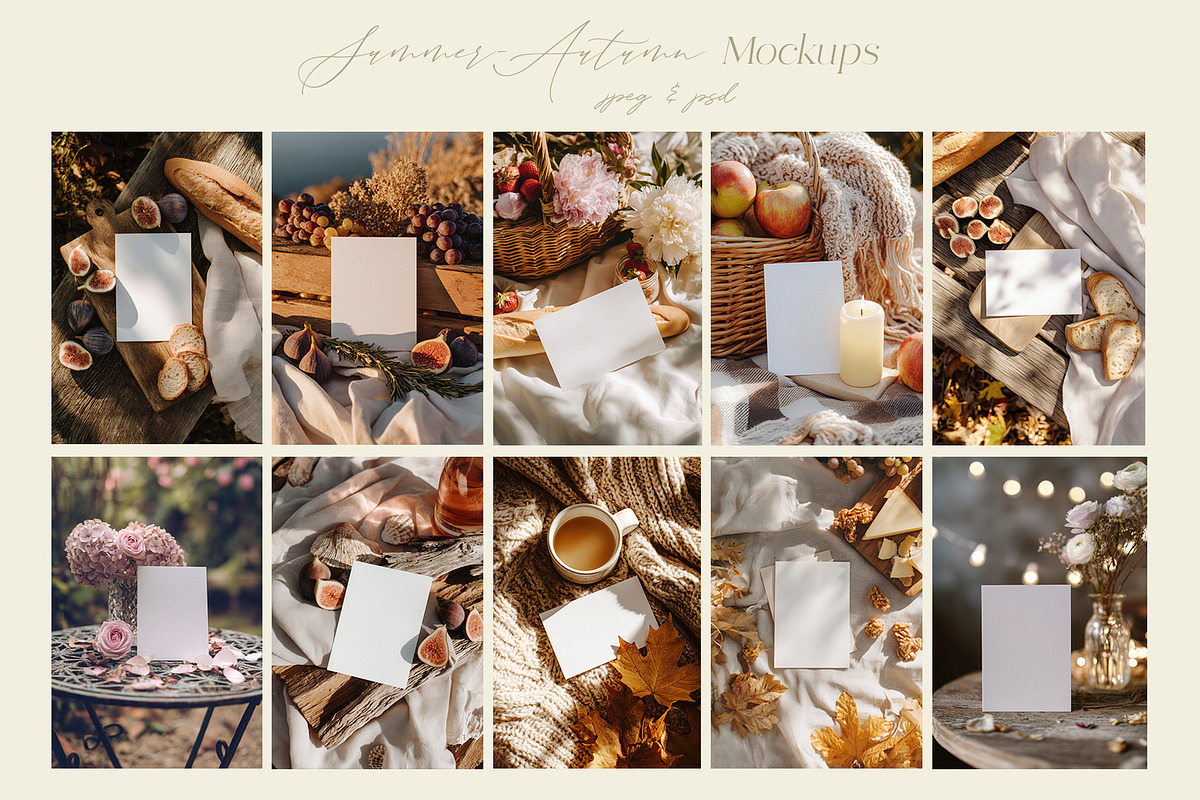 4 Seasons Stationery Card Mockups, a Books & Magazine Mockup by Designwork (Photo 9 of 11)