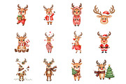 Quirky Funny Christmas Reindeer PNG, an Illustration by SinaCreation (Thumbnail 2 of 7)