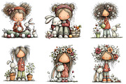 Easter Girl and Bunny Watercolor PNG, an Illustration by CraftArtStudio (Thumbnail 6 of 6)
