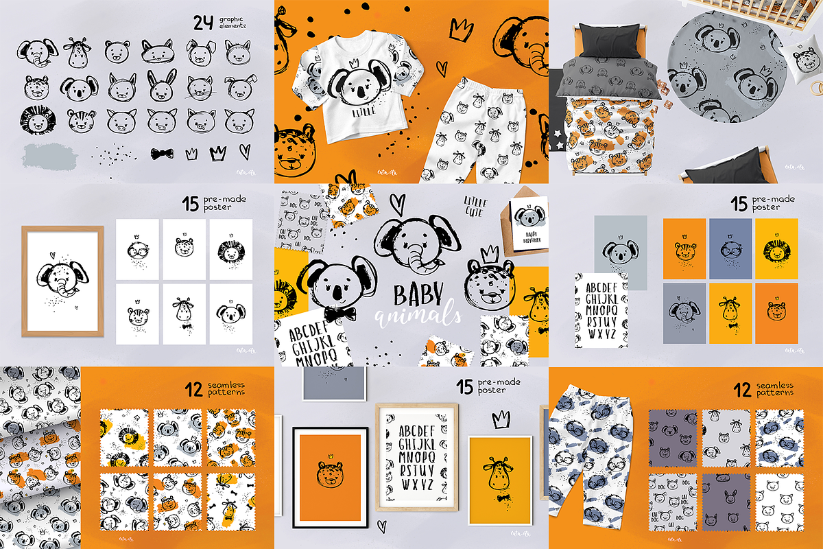KIDS BUNDLE, an Animal Illustration by tata_ota (Photo 4 of 7)