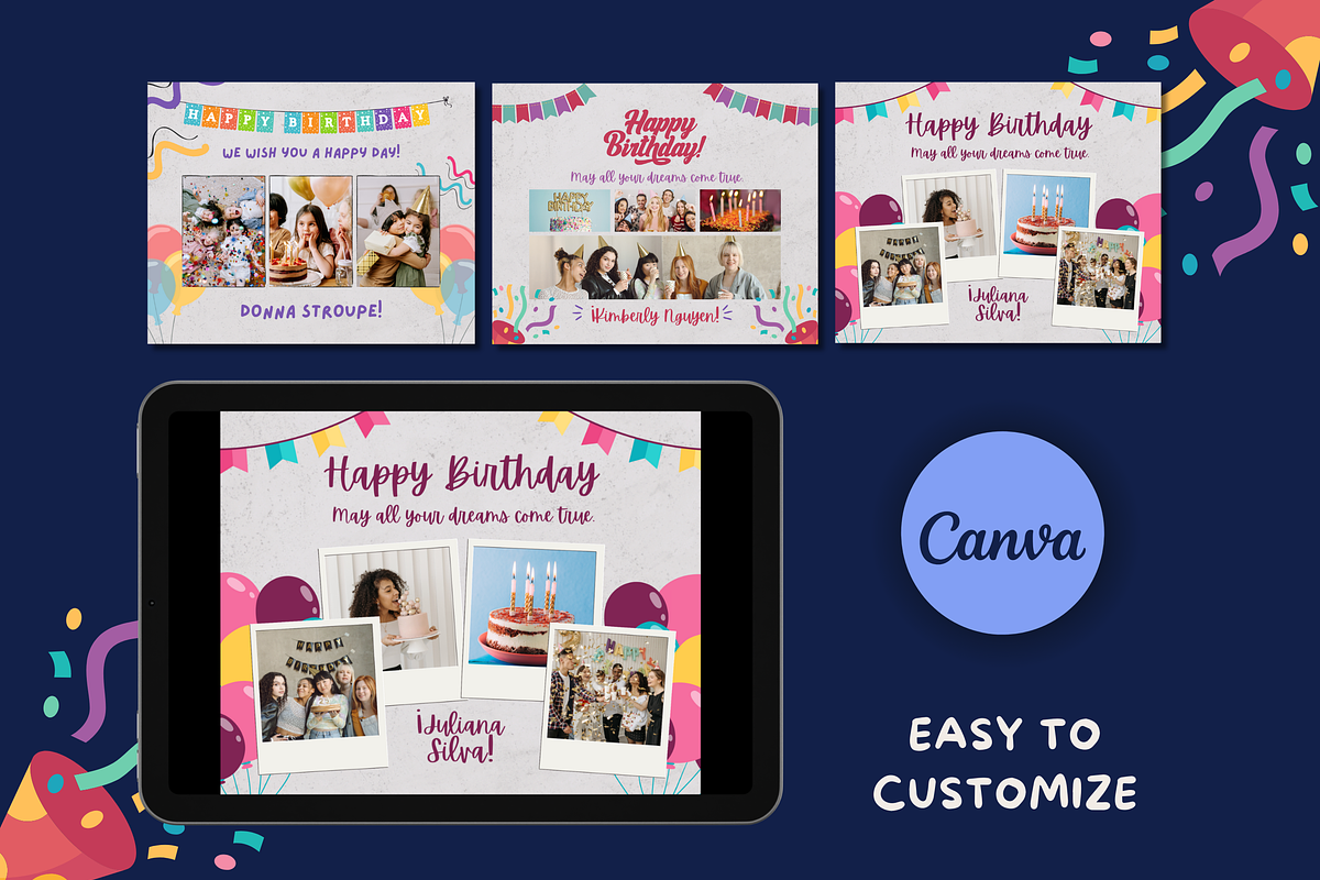 Birthday Photo Collage Templates, a Templates & Theme by TemplateCastleStore (Photo 7 of 9)