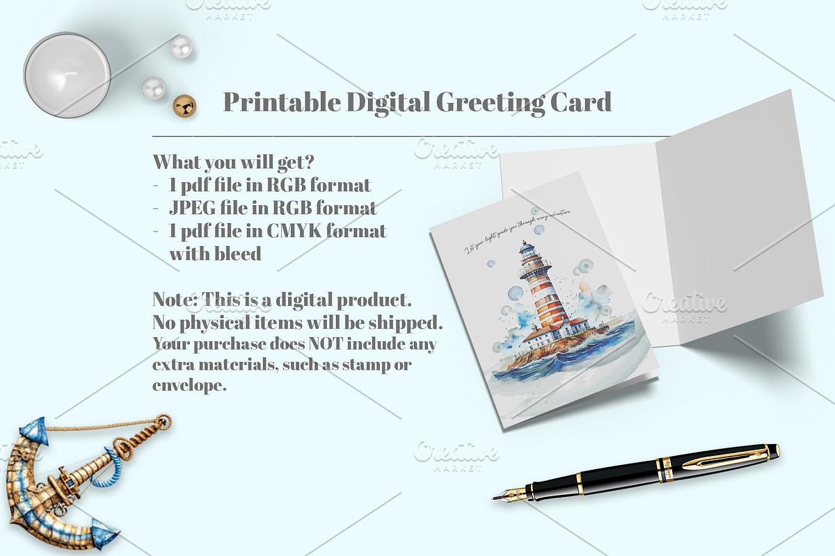 Greeting Card 5x7- Lighthouse Theme, a Card Template by Oshin Design (Photo 4 of 5)