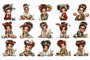 Whimsical Easter Coffee Girl Clipart, an Illustration by Craft Nest (Thumbnail 8 of 12)