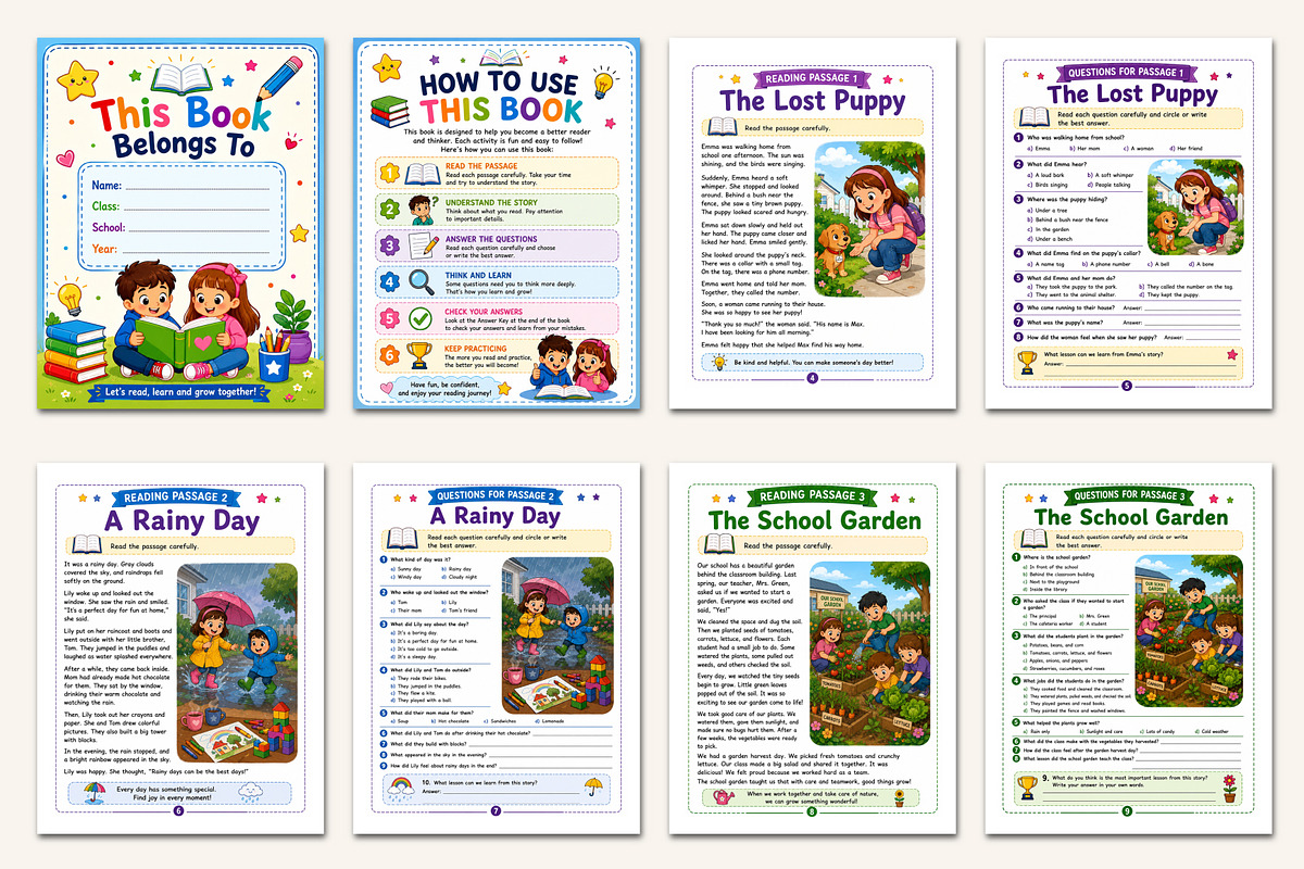 Reading Comprehension Workbook, a Stationery Template by Designmela01 (Photo 2 of 5)
