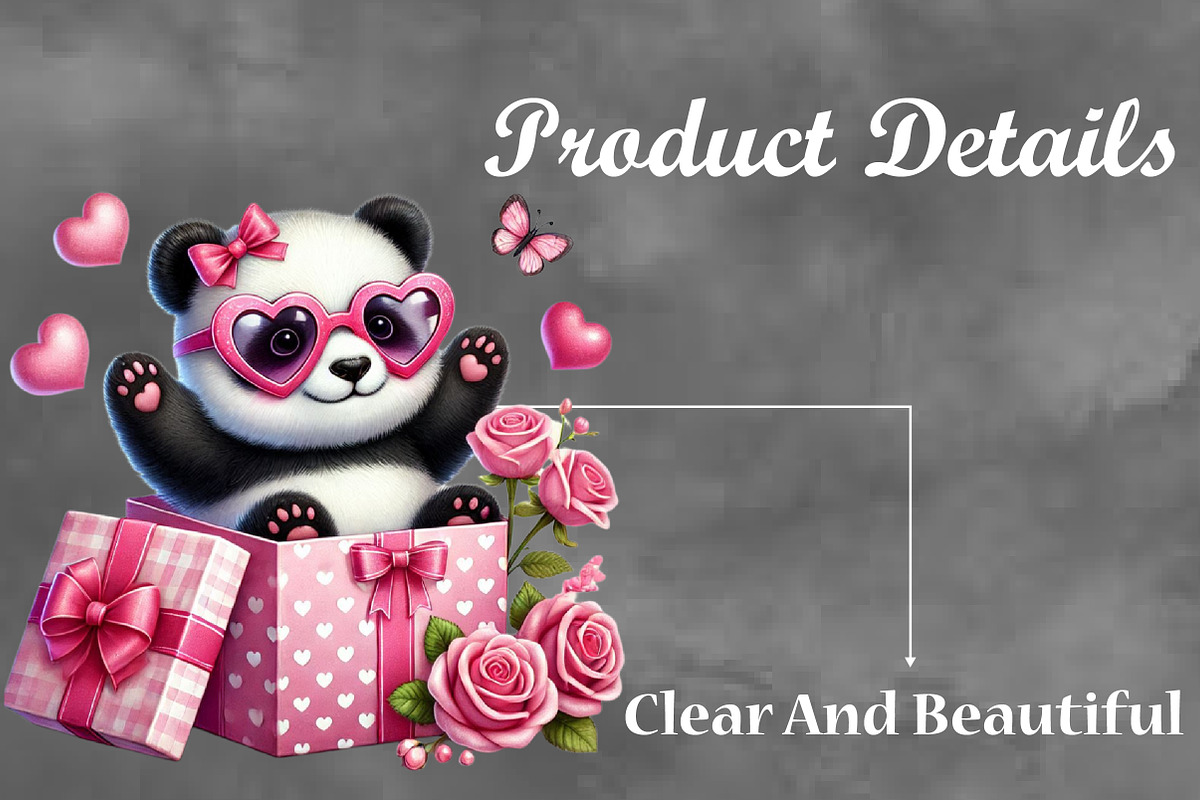 Valentine Cute Panda Clipart Bundle, a Seasonal Illustration by Craft Nest (Photo 3 of 5)
