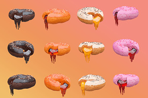 3D Donuts Illustrations