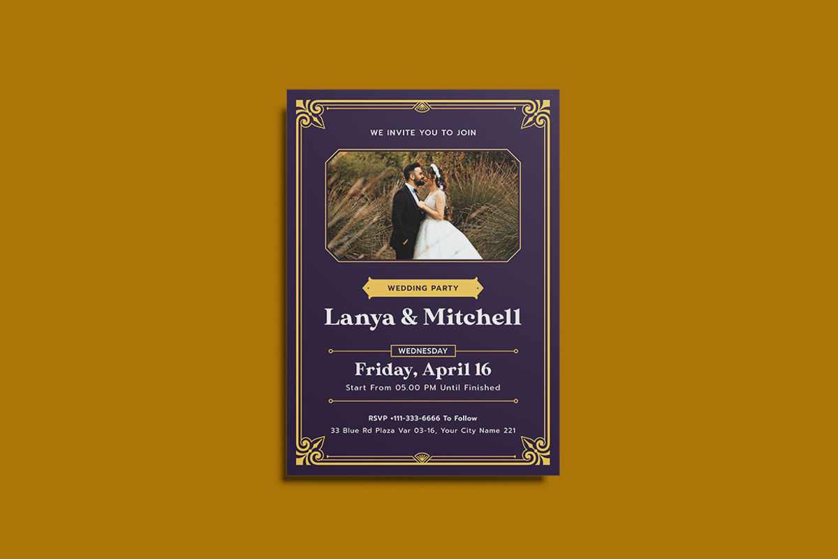 Decoratif Wedding Invitation, an Invitation Template by iDoodle Studio (Photo 2 of 4)
