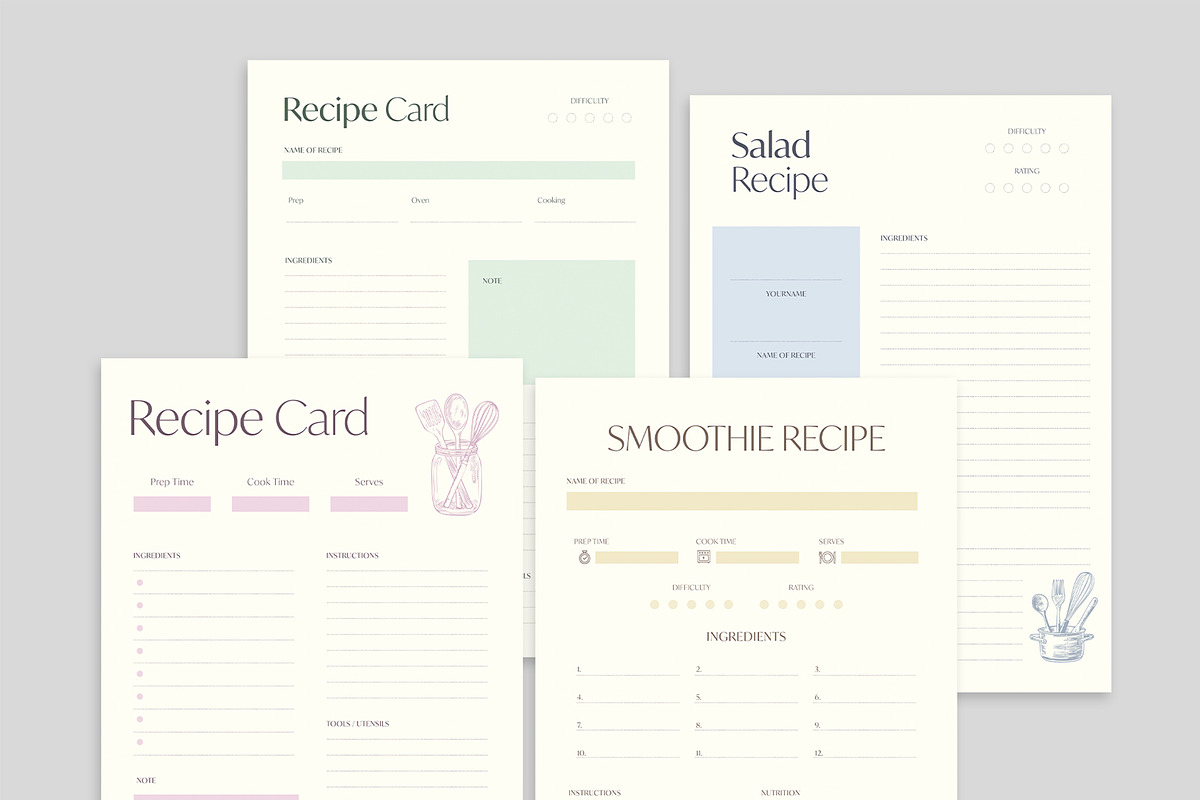 Recipe Cards Template preview 4