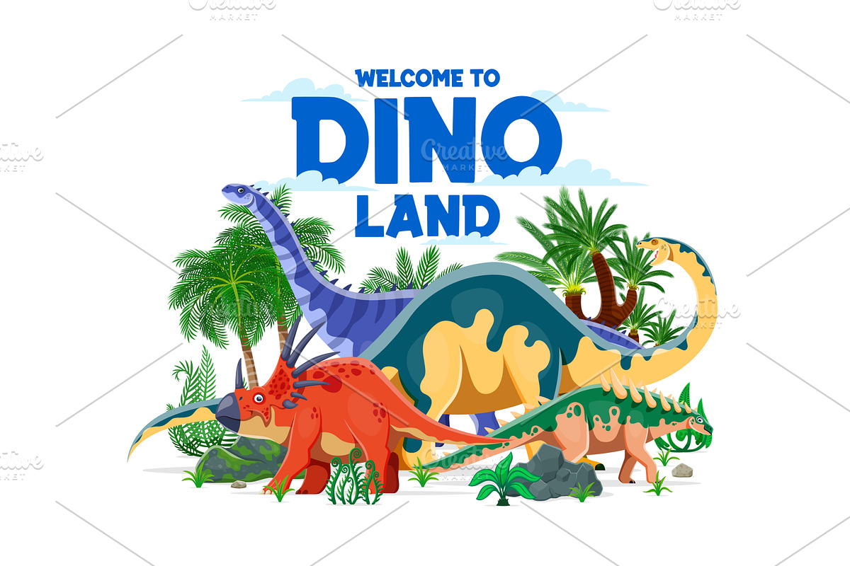 Prehistoric dinosaurs world, an Animal Illustration by Vector Tradition