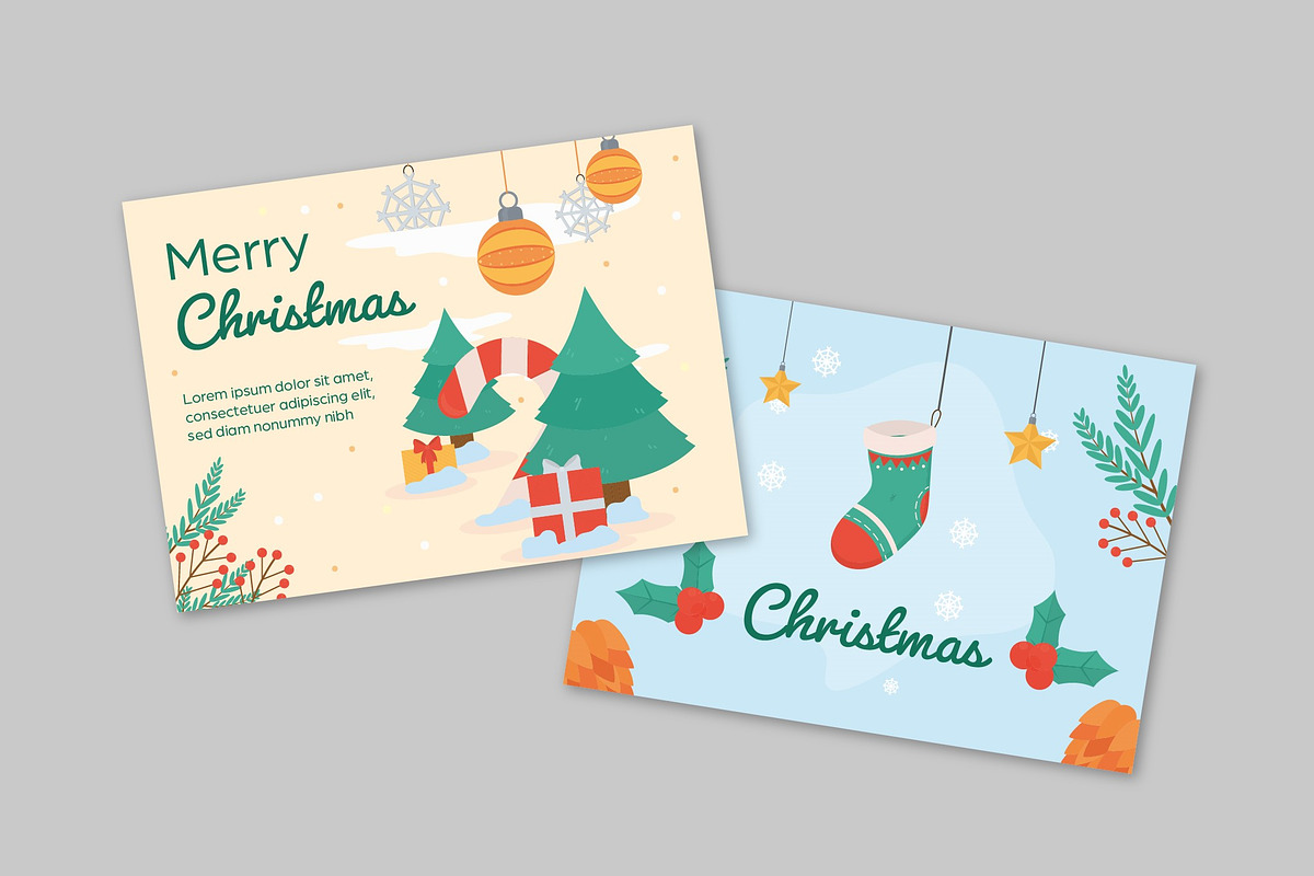Merry Christmas Greeting Cards, a Templates & Theme by studiogstock (Photo 2 of 5)