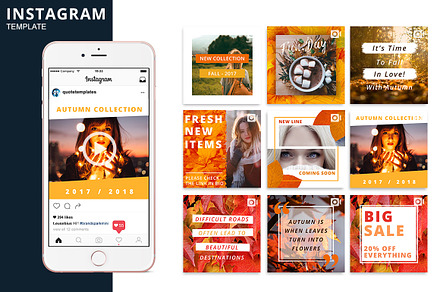 Autumn Instagram Animated Template, a Social Media Template by Brandspark Mini