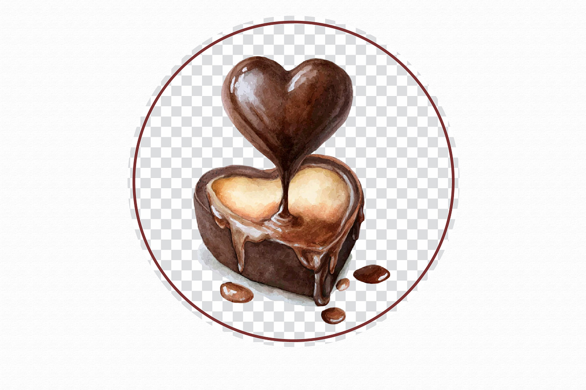 Watercolor Chocolate Candy Clipart, an Illustration by Libby Wishes (Photo 3 of 7)