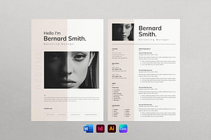 Resume/CV Template With Cover Letter, a Resume Template by E-Type