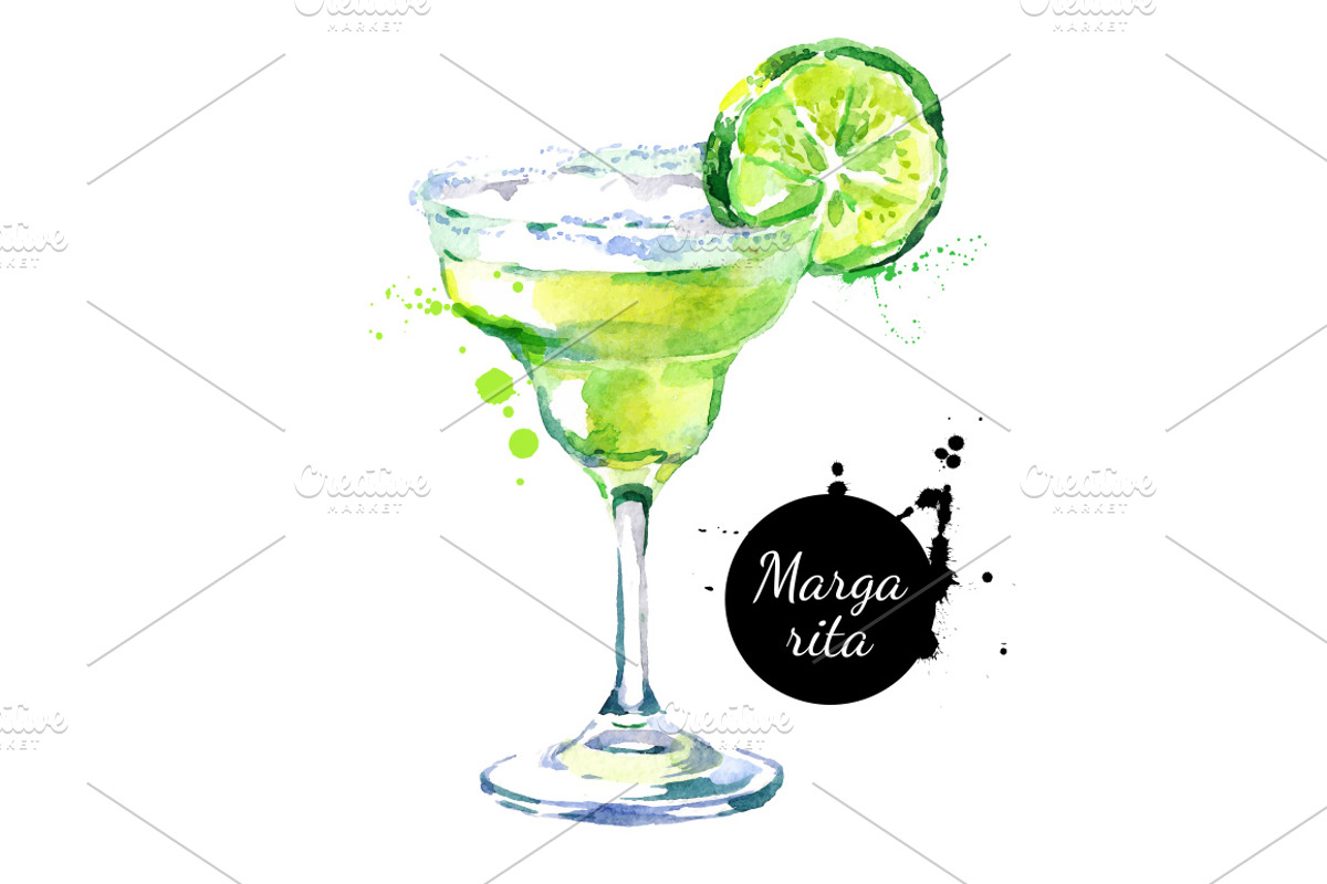 Cocktails Watercolor Vector Set, a Food Illustration by Elena Pimonova (Photo 4 of 5)