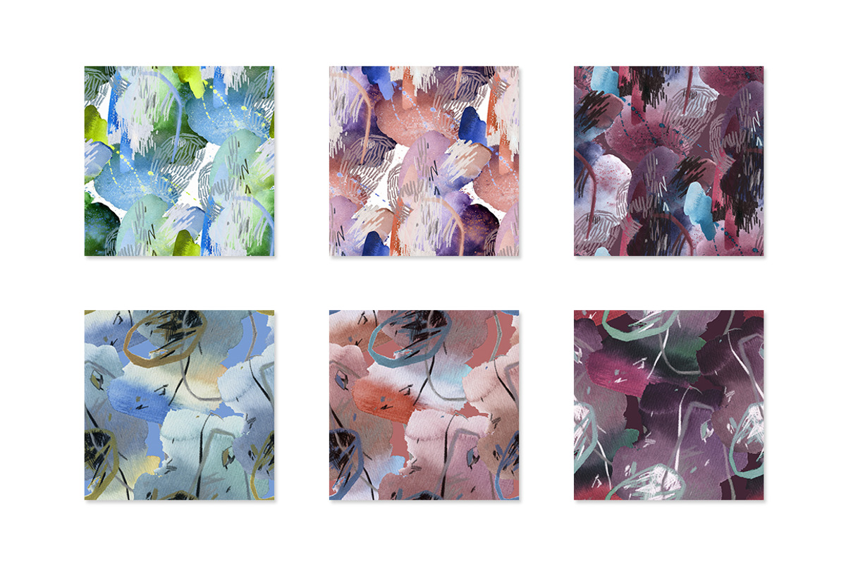 Abstract Watercolor Patterns Set, a Pattern Graphic by GALAKAM (Photo 7 of 15)