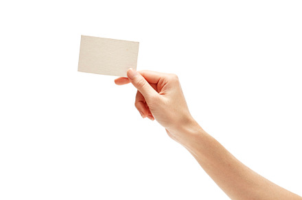 Hand holding blank business card containing blank, white, and isolated, a Business Photo by 1981 Rustic studio kan