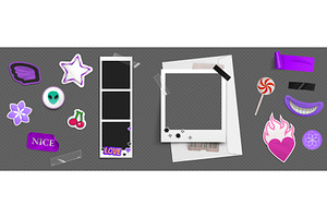Retro y2k photo booth props and, an Illustration by art PVP - market