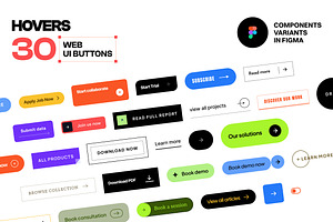 Hovers Figma Web UI Buttons Kit