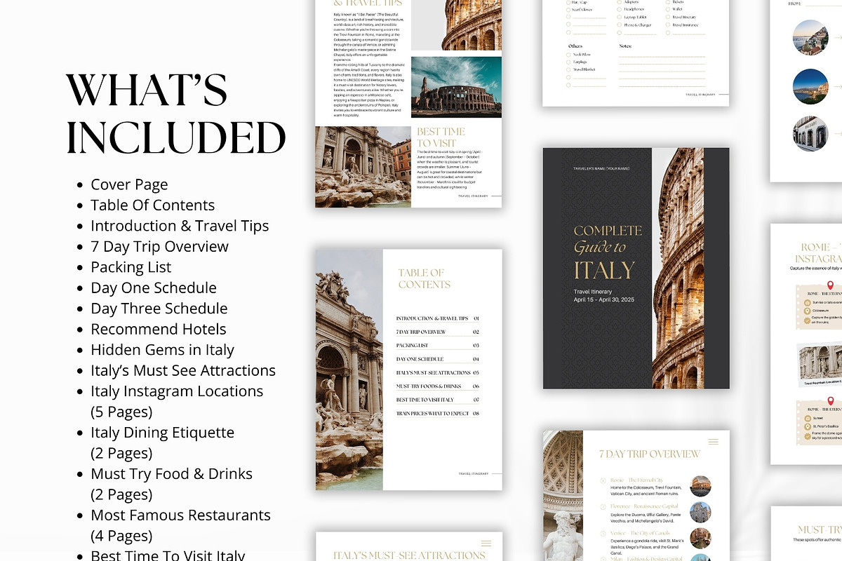 Italy Travel Itinerary Template, a Magazine Template by Pulsecolor (Photo 3 of 9)