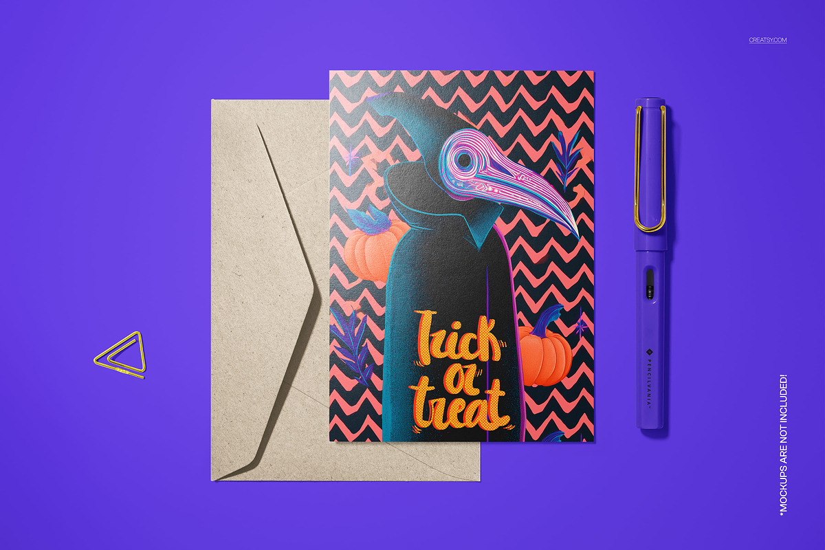 Halloween Skull Mask Card Template, a Card Template by creatsy5 (Photo 4 of 5)