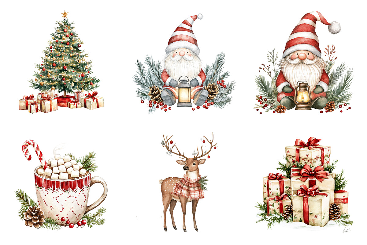Whimsical Christmas Clipart, a Transportation Illustration by SinaCreation (Photo 5 of 6)