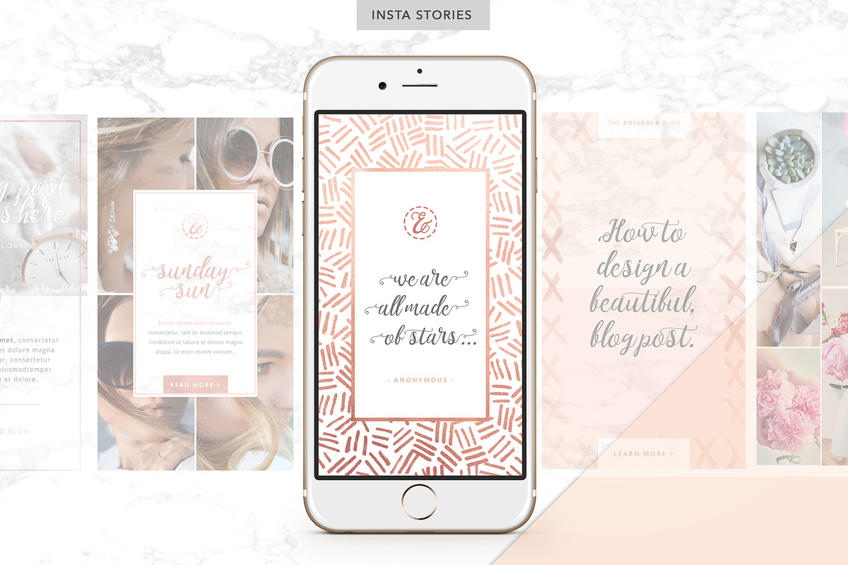 ROSE GOLD | Social Media Pack 2, a Social Media Template by Marigold Studios (Photo 5 of 14)