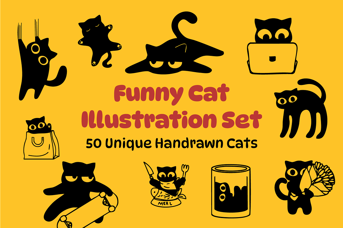 Funny Cat - Illustration Cat, an Animal Illustration by Invisual Studio (Photo 1 of 21)