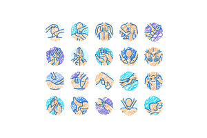 massage therapy relaxation icons, an Object Illustration by pikepicture