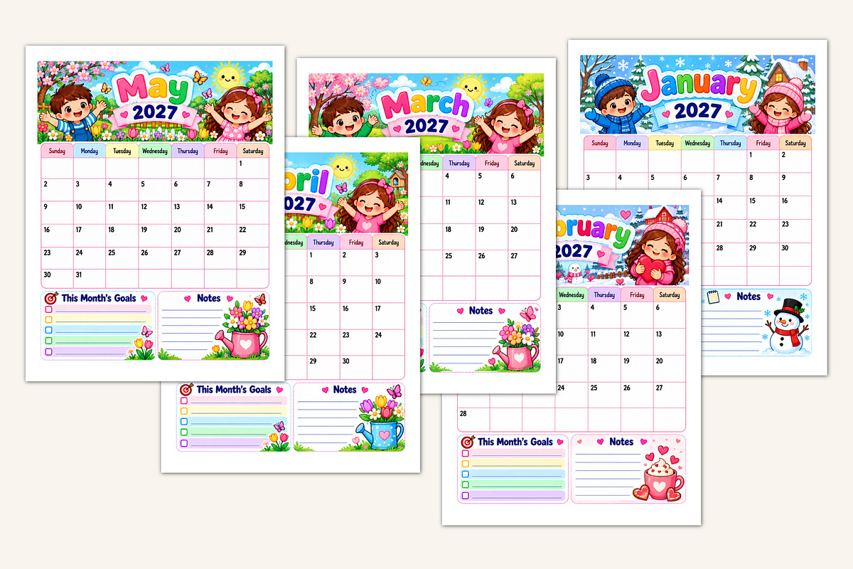 2027 Big Feelings, Little Steps Kids, a Stationery Template by Designmela01 (Photo 3 of 5)
