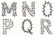 Christmas Lights Alphabet Clipart, an Illustration by OK Design (Thumbnail 4 of 5)
