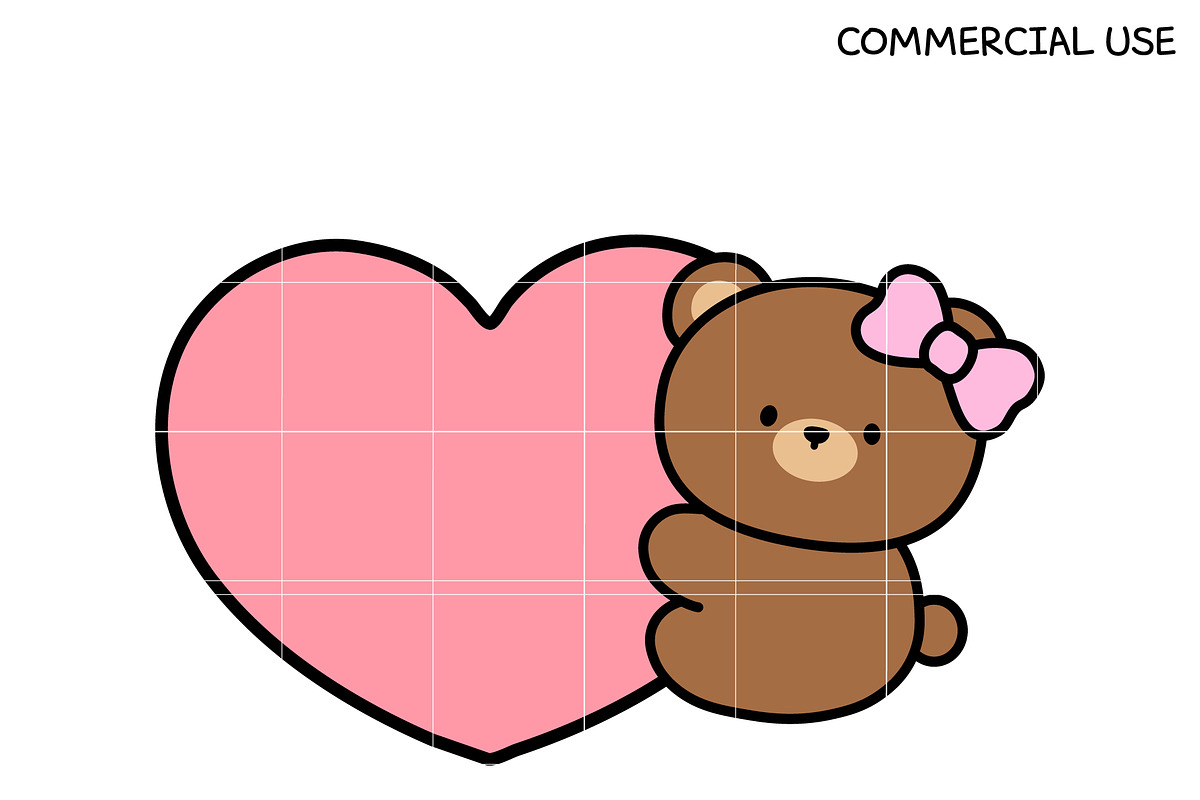Cute Bear with Heart SVG, an Illustration by TheHitShop (Photo 1 of 10)