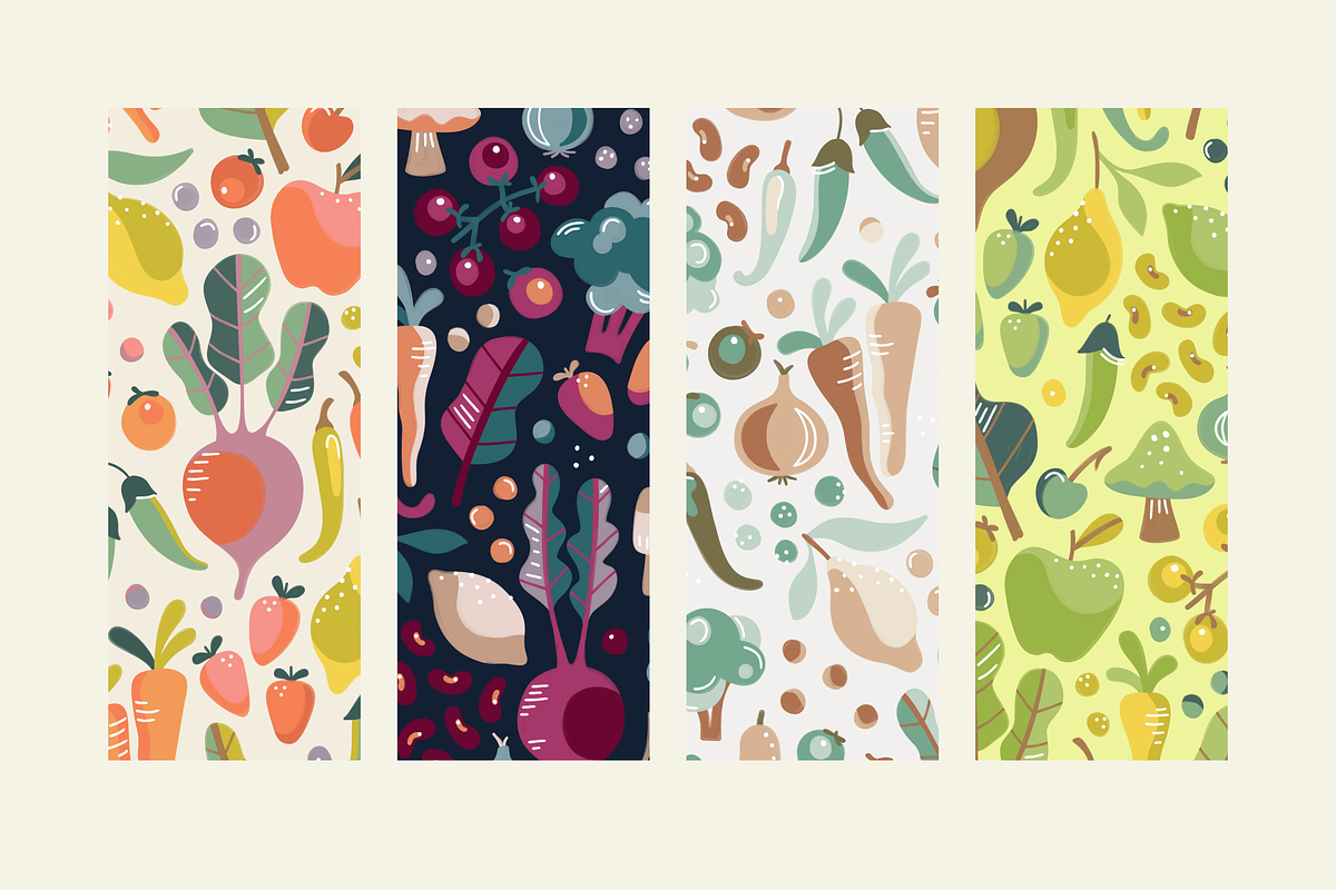 'Fresh' Fruit And Vegetables Pattern, a Pattern Graphic by HonestiesPrintS (Photo 2 of 5)