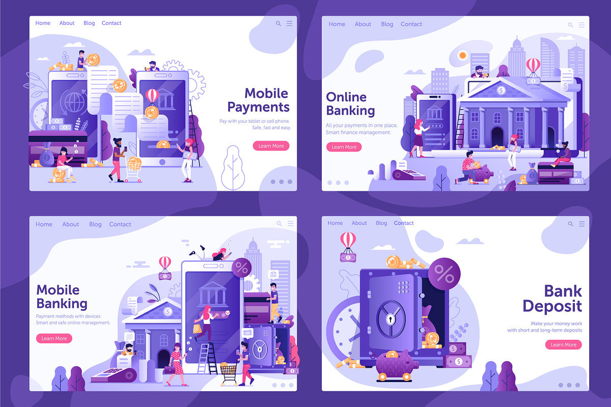 Online Banking Web Illustrations, a Finance Illustration by Alex Krugli (Photo 4 of 14)