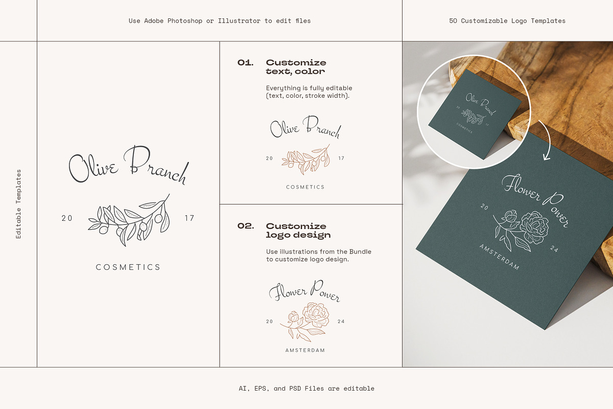 Floral Logo Bundle 50 Botanical Logo, a Branding & Logo Template by iStar Design (Photo 24 of 26)