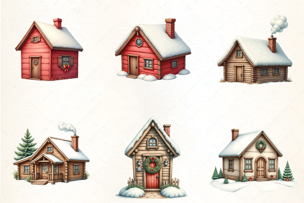 Christmas House Clipart, an Illustration by CrexoraLab (Photo 3 of 5)
