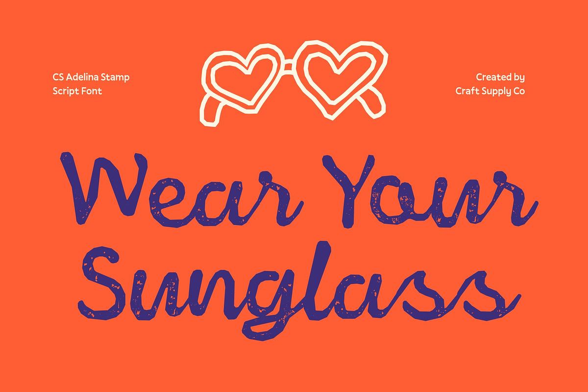 CS Adelina Stamp, a Script Font by Craft Supply Co. (Photo 3 of 8)