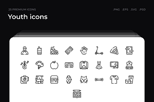 Youth icons, an Outline Icon by Wencory
