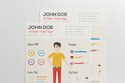 Flat Resume with Infographics, a Work Illustration by Creative Graphics (Thumbnail 4 of 7)